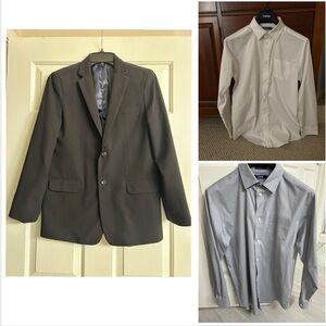Classic Izod Black Boys  Blazer w/ 2 dress shirts Size 18 /Dress shirts XL 18/20